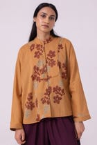 Taro Floral Hand Printed Top view 1