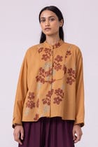 Taro Floral Hand Printed Top view 2