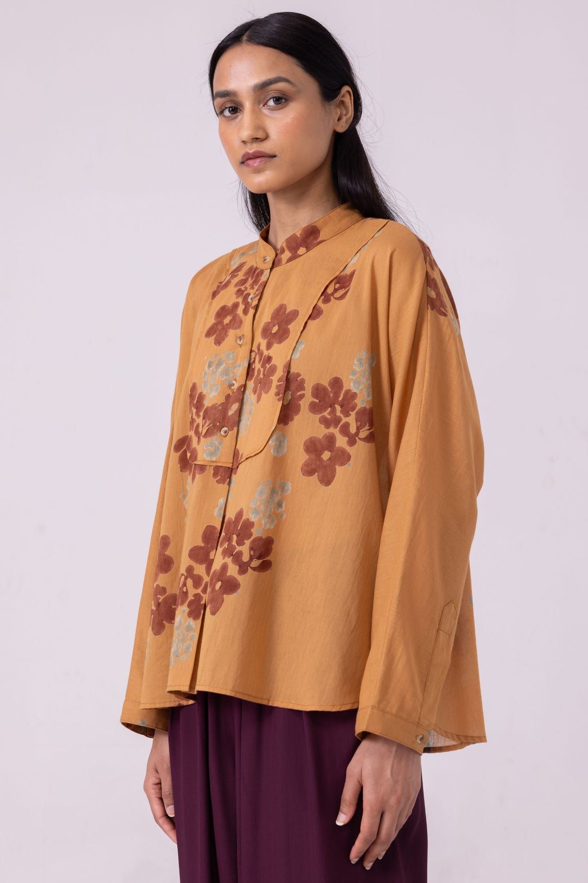 Taro Floral Hand Printed Top - image 3