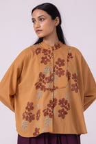 Taro Floral Hand Printed Top view 4