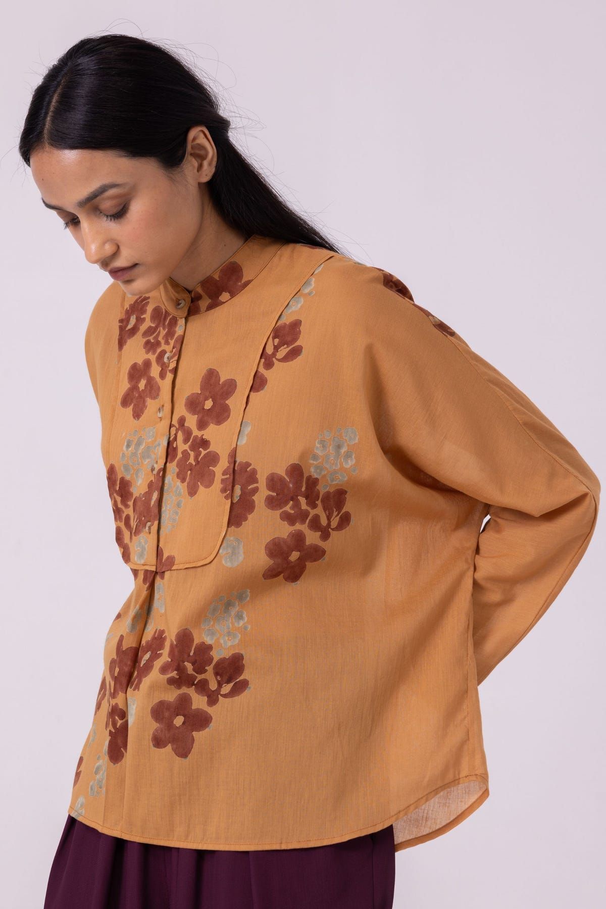Taro Floral Hand Printed Top - image 7