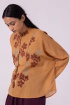 Taro Floral Hand Printed Top view 7
