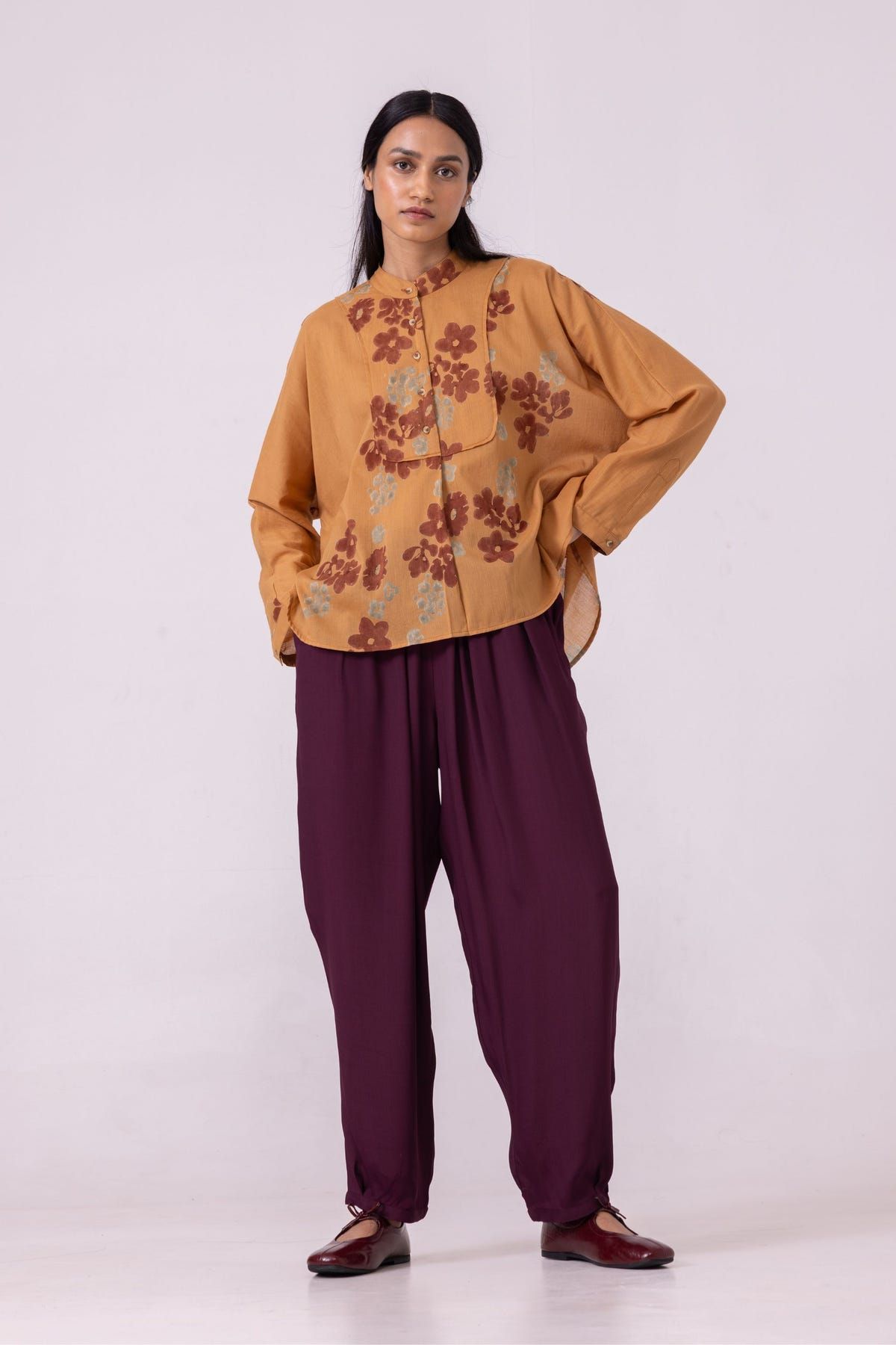 Taro Floral Hand Printed Top - image 10