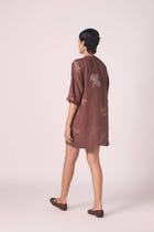 Stad Brown Zodiac Print Shift Dress view 12