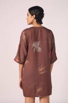 Stad Brown Zodiac Print Shift Dress view 13