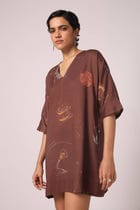 Stad Brown Zodiac Print Shift Dress view 5
