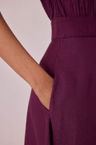 Miyake Purple Linen Midi Dress view 8
