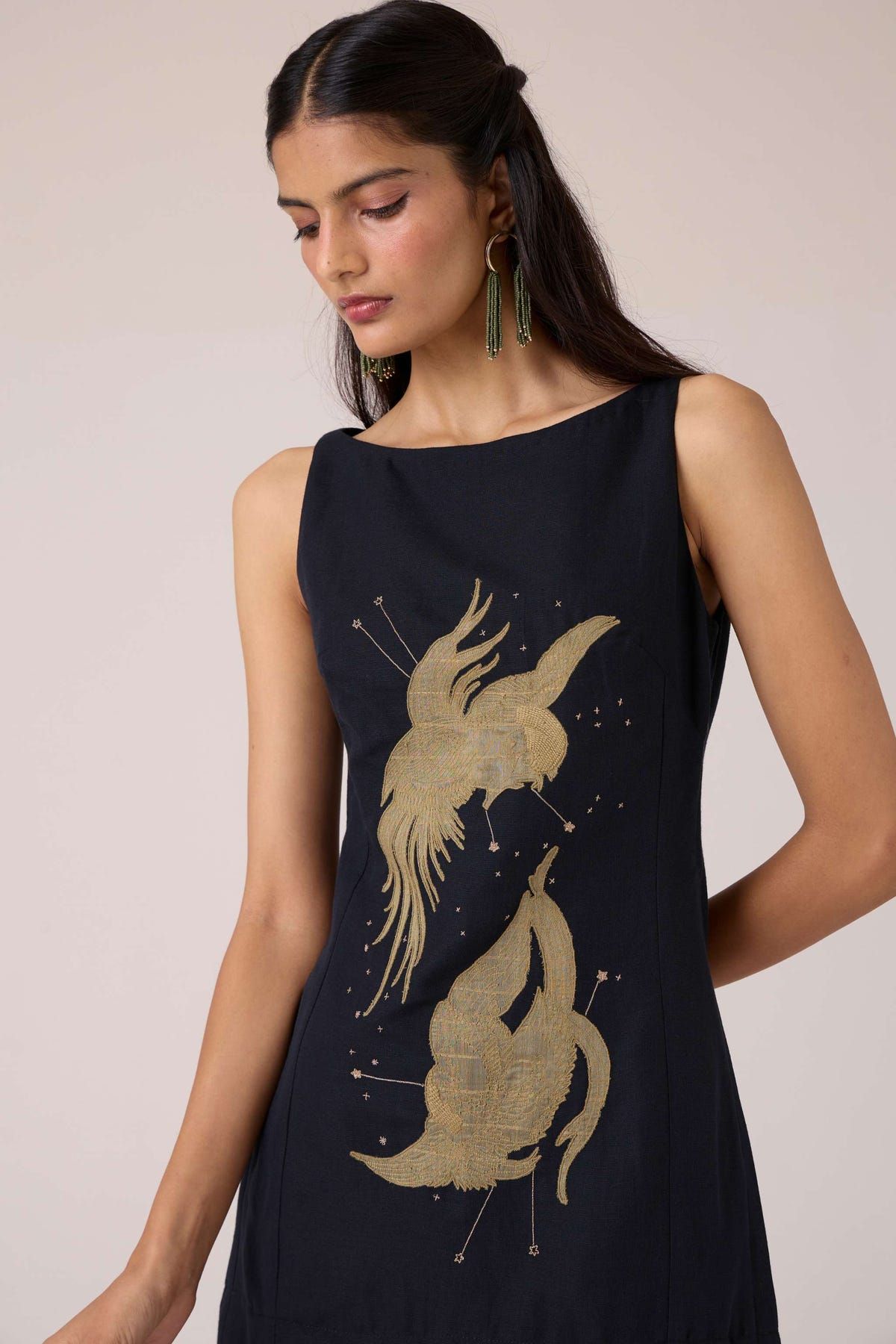 Astra Black Embroidered Maxi Dress - image 12