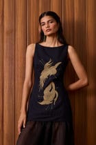 Astra Black Embroidered Maxi Dress view 17