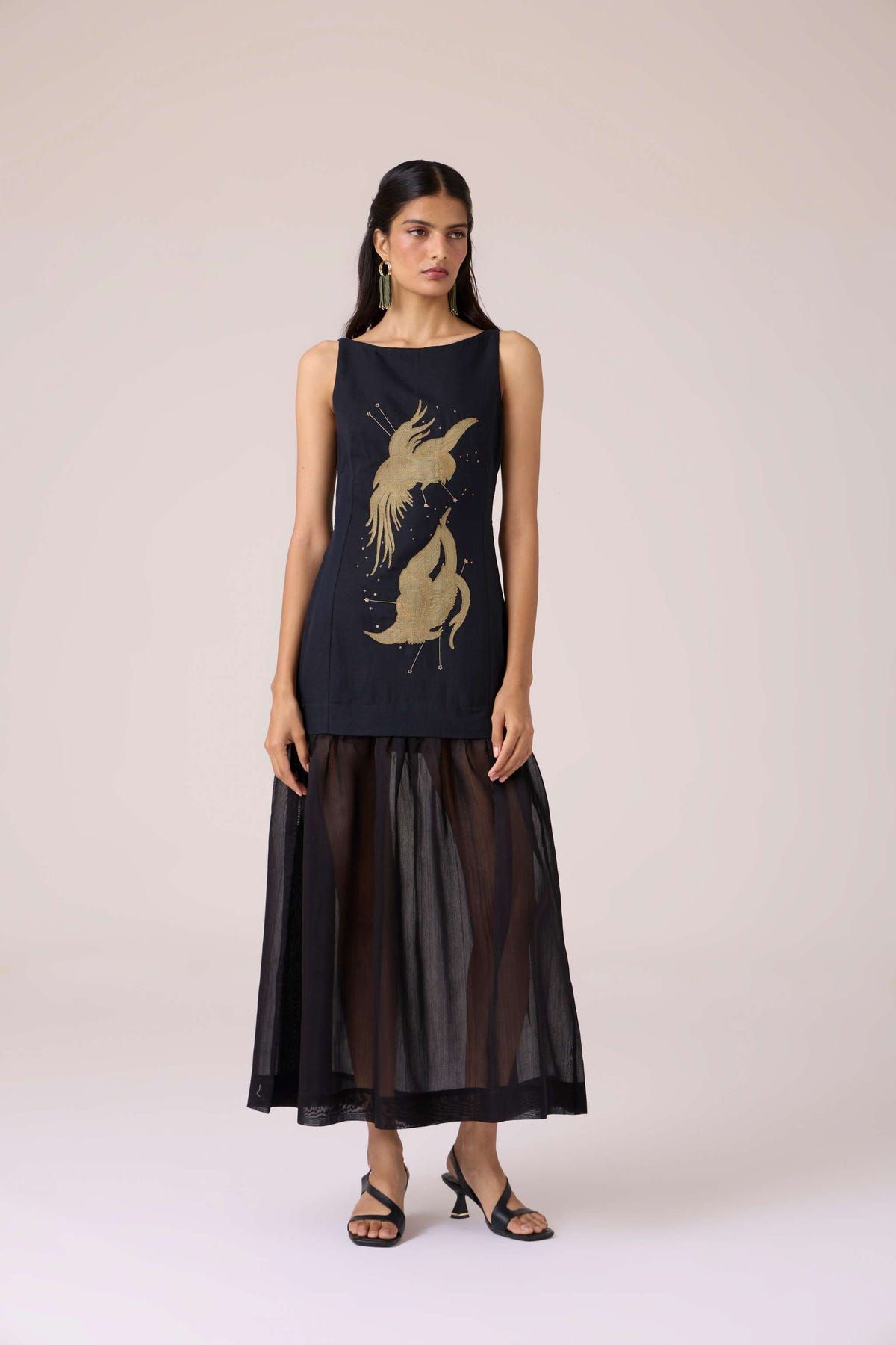 Astra Black Embroidered Maxi Dress - image 5