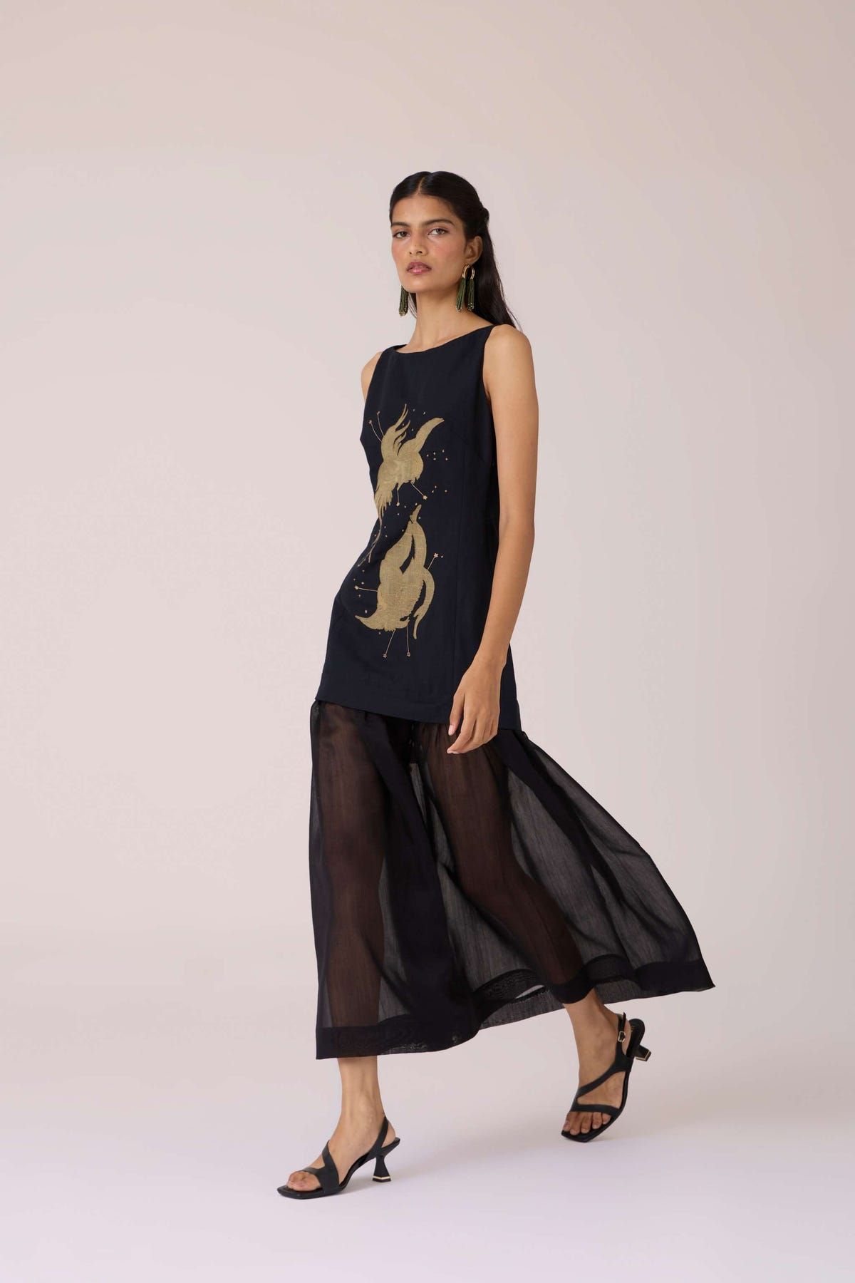 Astra Black Embroidered Maxi Dress - image 7
