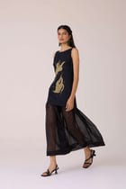 Astra Black Embroidered Maxi Dress view 7