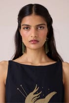 Astra Black Embroidered Maxi Dress view 9