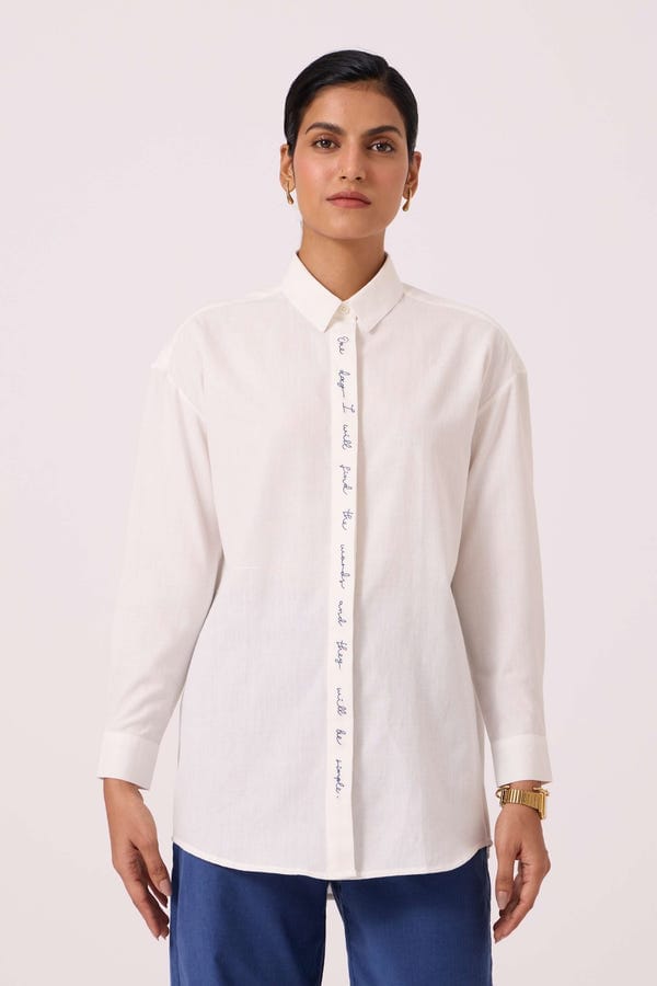 The Summer House — Kerouac Handwoven Embroidered Shirt
