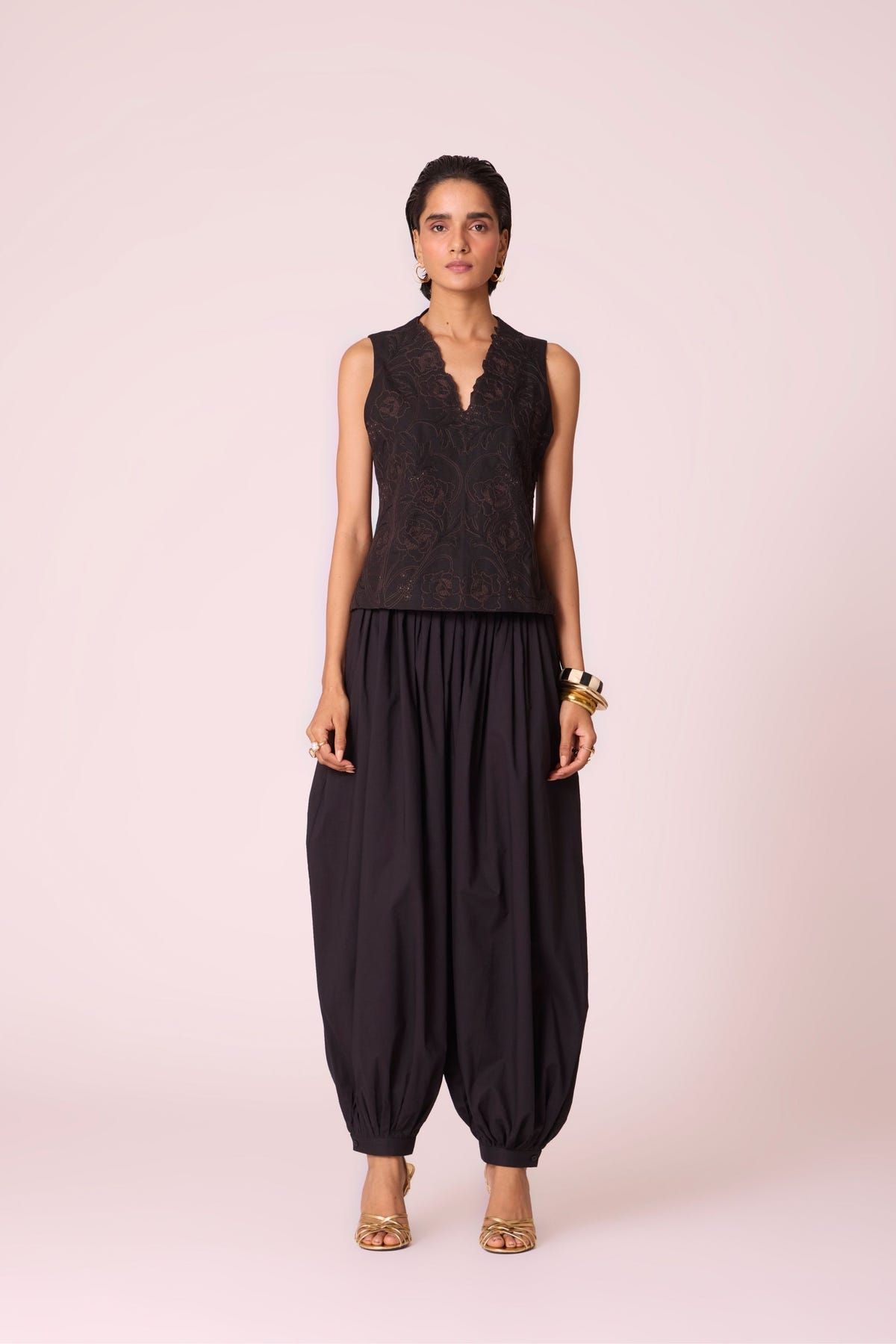 Katya Black Pleated Pants - image 6