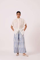 Ivan Blue Striped Ikat Pants view 11