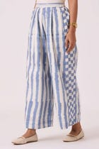 Ivan Blue Striped Ikat Pants view 2