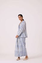 Ivan Blue Striped Ikat Pants view 5