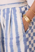 Ivan Blue Striped Ikat Pants view 8