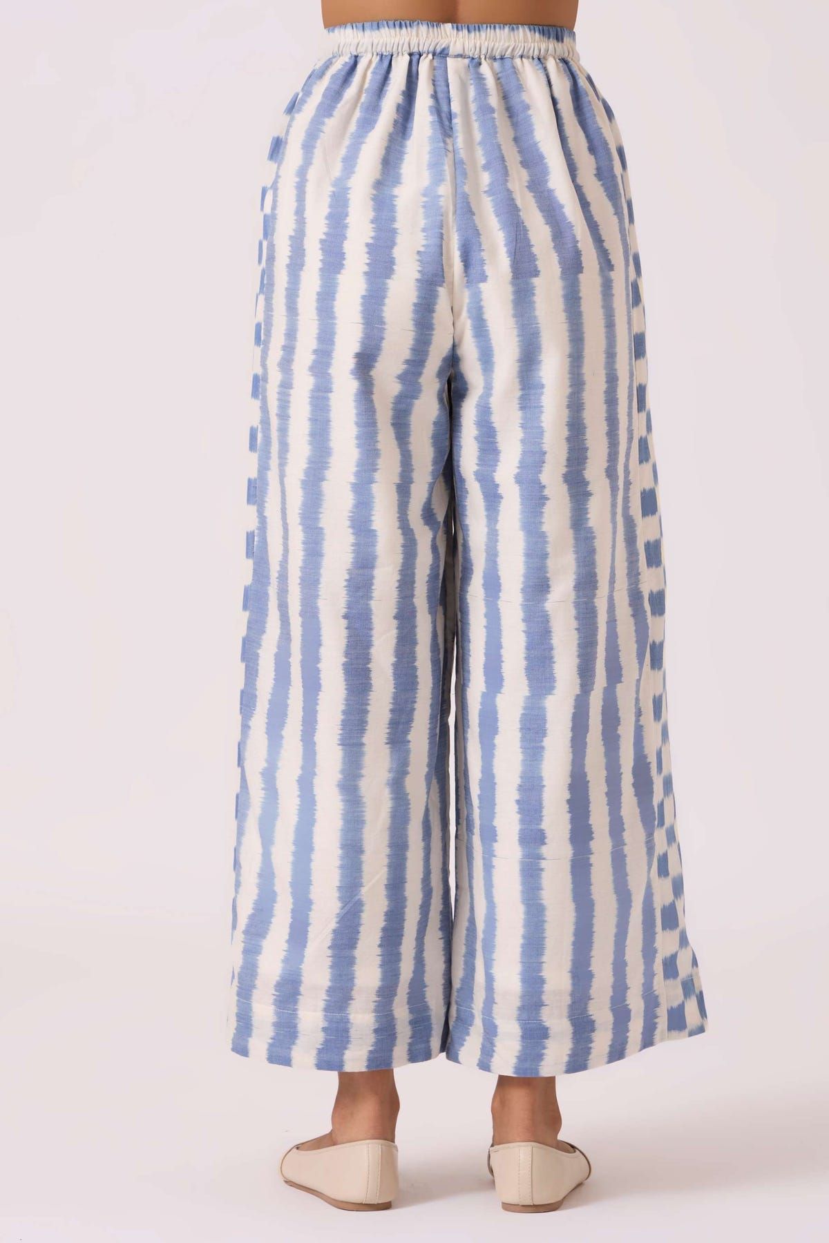 Ivan Blue Striped Ikat Pants - image 10