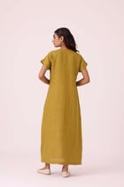 Liza Olive Linen Dress view 13