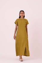 Liza Olive Linen Dress view 2