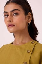 Liza Olive Linen Dress view 4