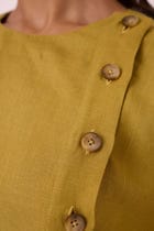 Liza Olive Linen Dress view 7