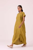 Liza Olive Linen Dress view 8