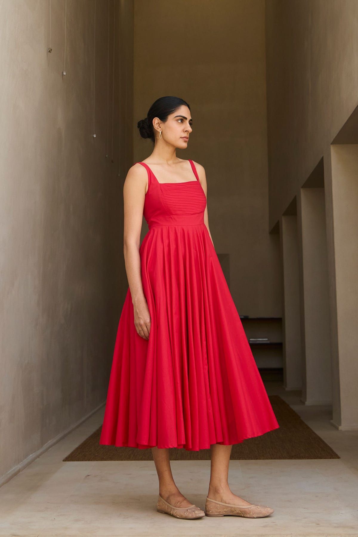 Manoor Red Organic Cotton Dress - image 3