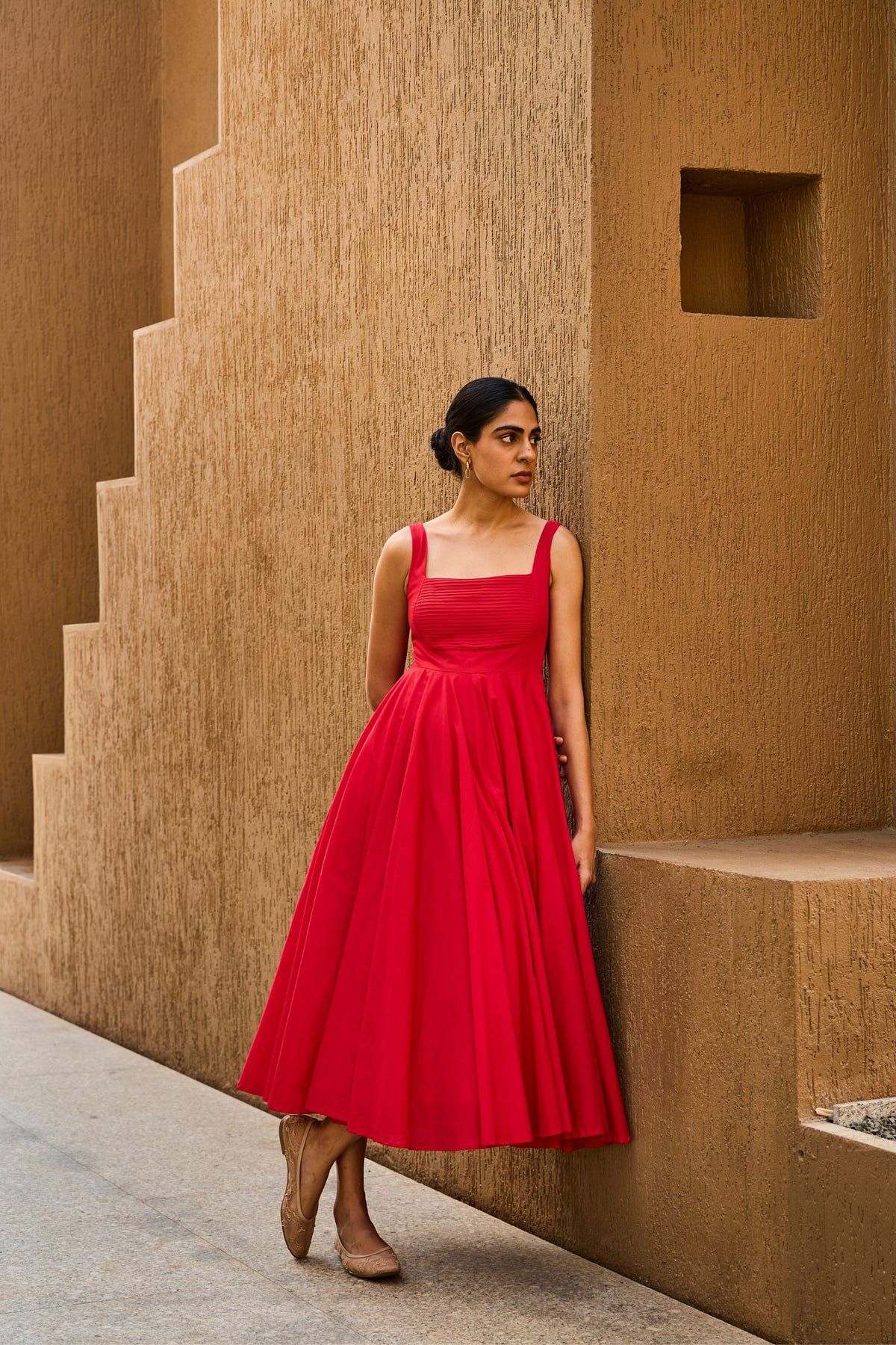 Manoor Red Organic Cotton Dress - image 5