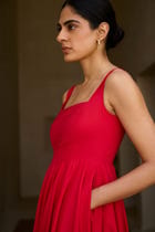 Manoor Red Organic Cotton Dress view 6