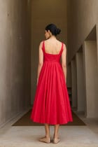 Manoor Red Organic Cotton Dress view 9