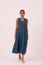 Emy Blue Handwoven Dress view 12