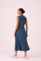 Emy Blue Handwoven Dress view 13