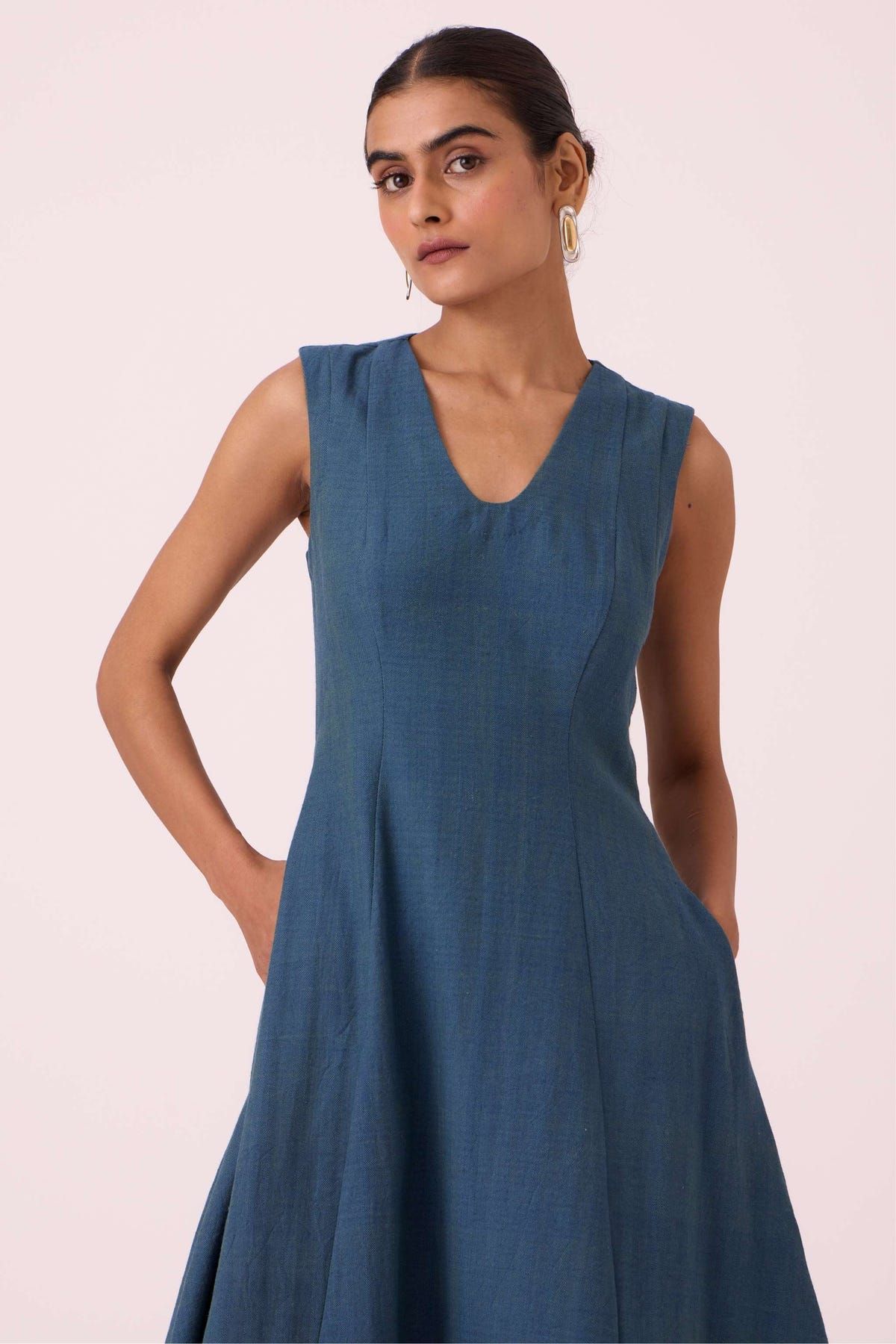 Emy Blue Handwoven Dress - image 3