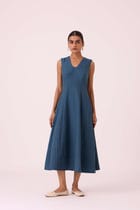 Emy Blue Handwoven Dress view 5