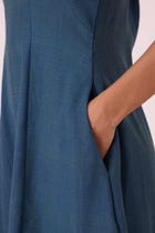 Emy Blue Handwoven Dress view 7