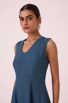 Emy Blue Handwoven Dress view 9