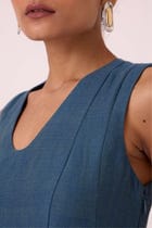 Emy Blue Handwoven Dress view 10