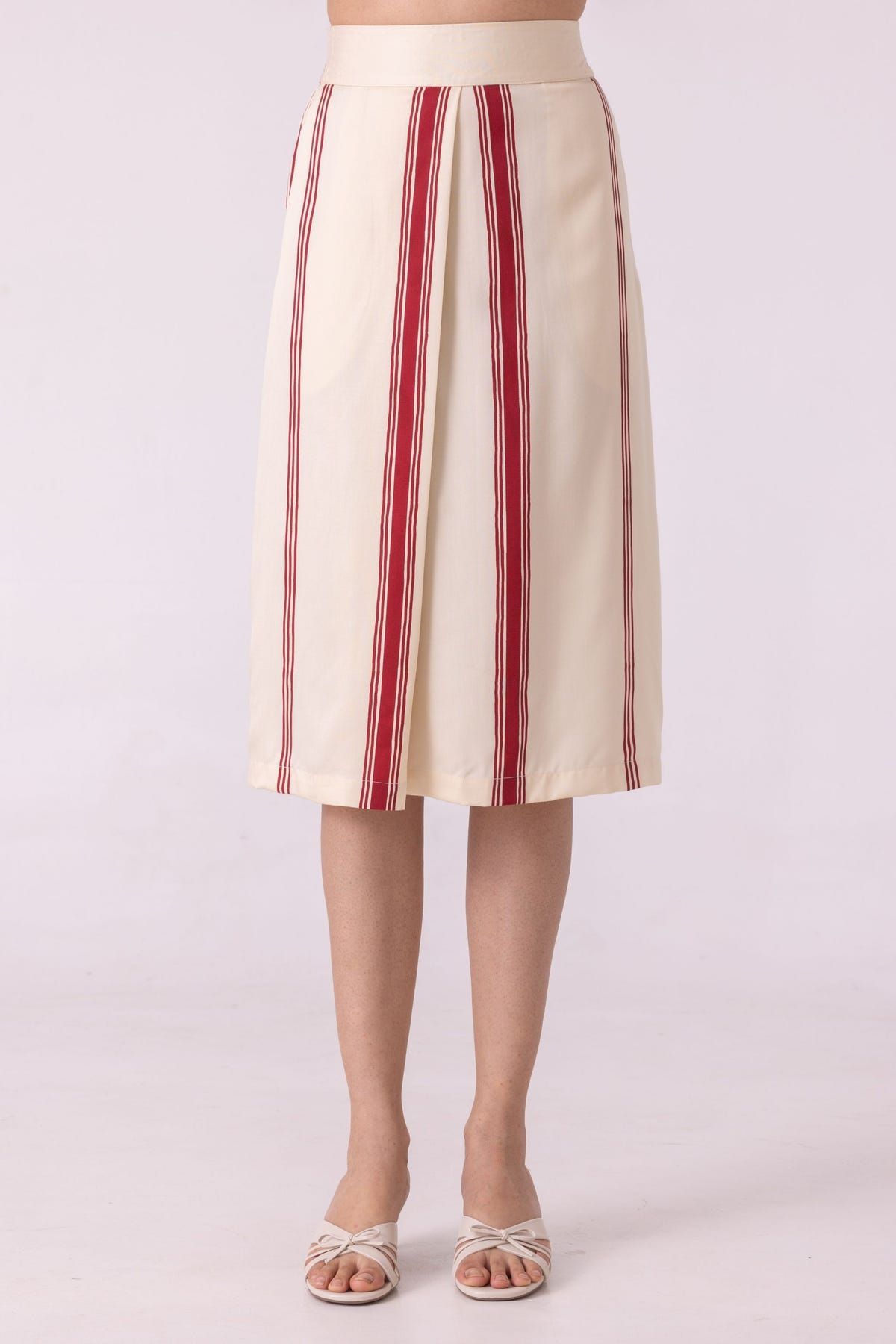 Prynne Red Striped Skirt - image 1