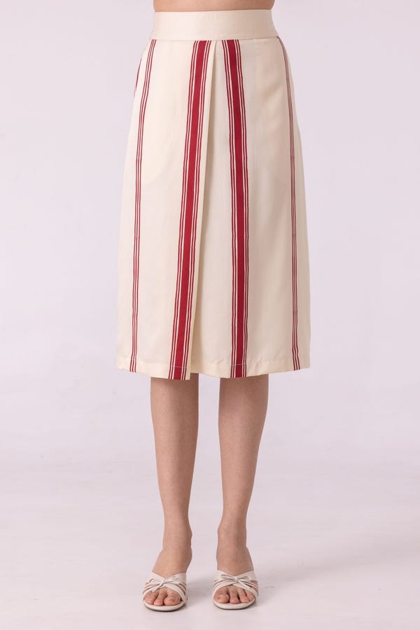 The Summer House — Prynne Red Striped Skirt