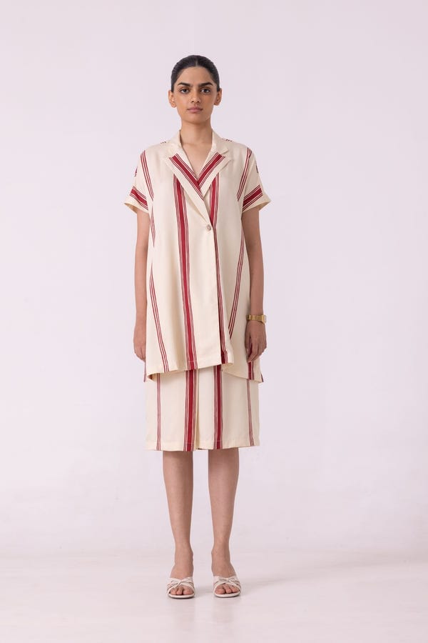 The Summer House — Prynne Red Striped Skirt