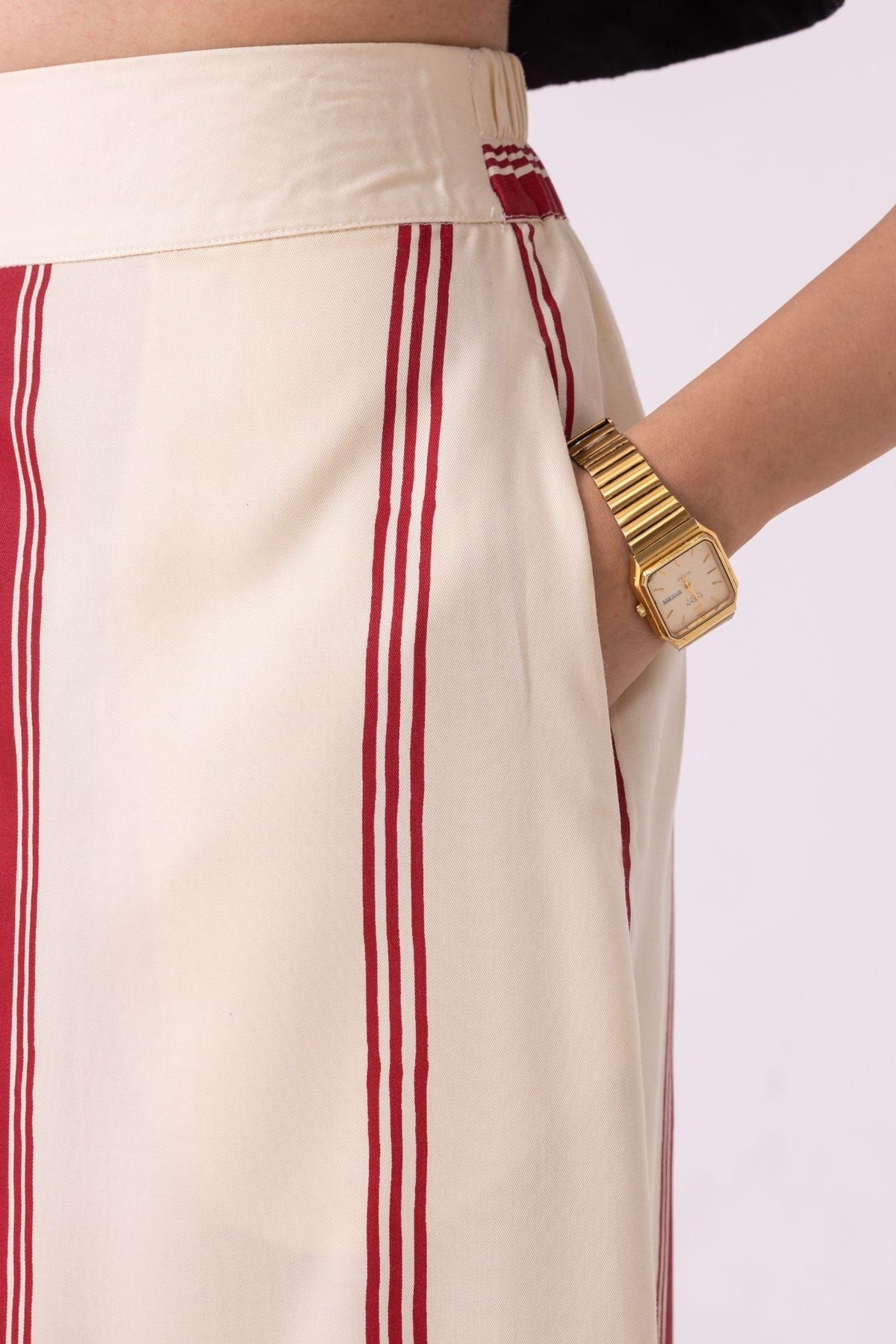 Prynne Red Striped Skirt - image 6