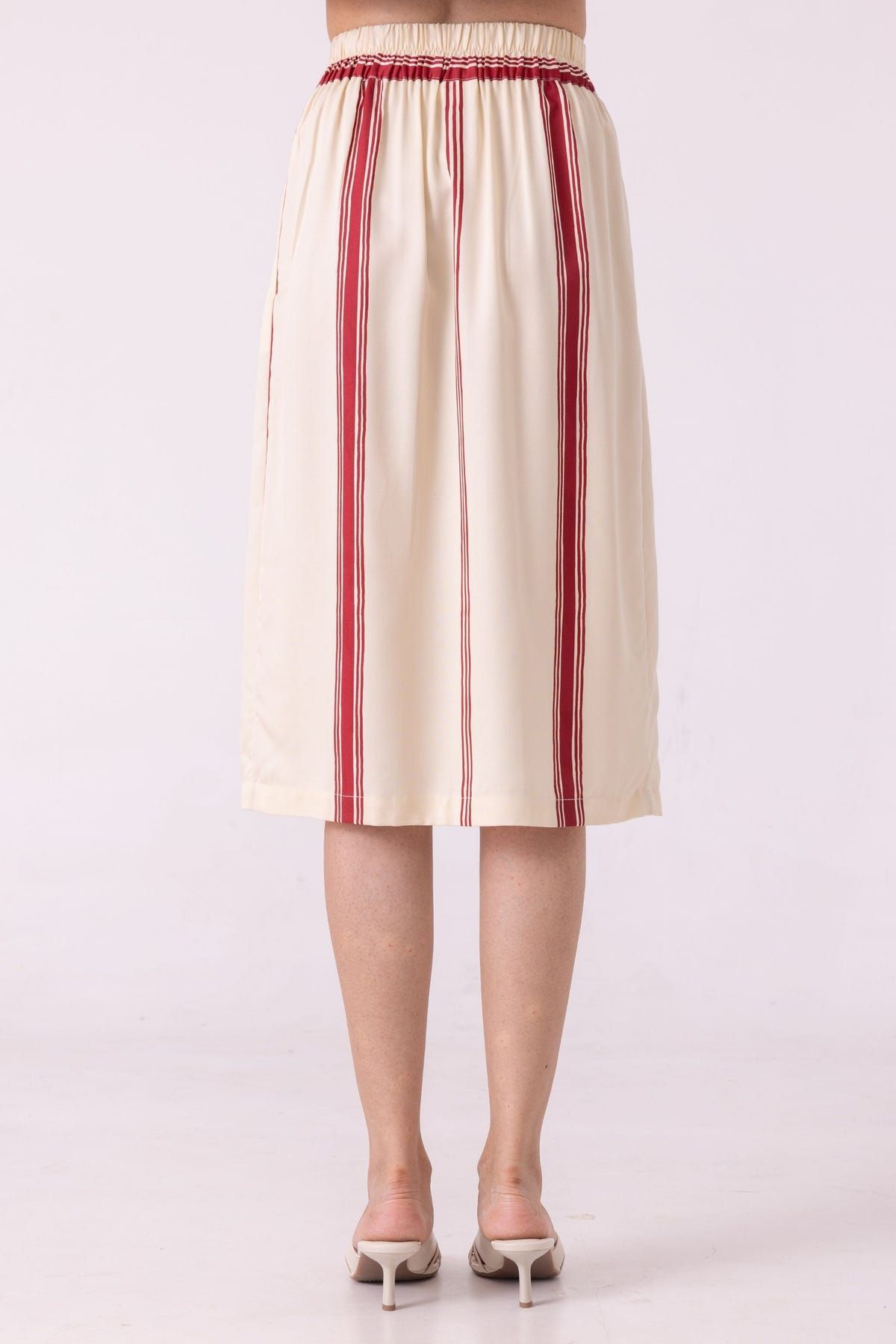 Prynne Red Striped Skirt - image 8