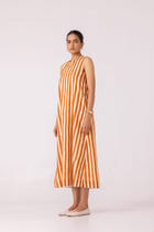 Amaran Rust Striped Midi Dress view 2