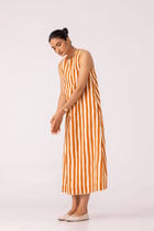 Amaran Rust Striped Midi Dress view 6