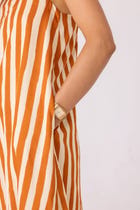 Amaran Rust Striped Midi Dress view 7