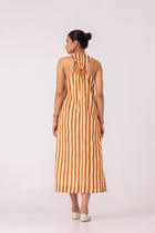 Amaran Rust Striped Midi Dress view 9