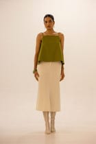 Roxanne Off White Handwoven Denim Skirt view 11